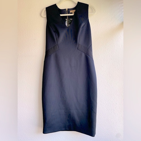 Ted Baker Black Sheath Midi Dress Floral Lining - Picture 1 of 12